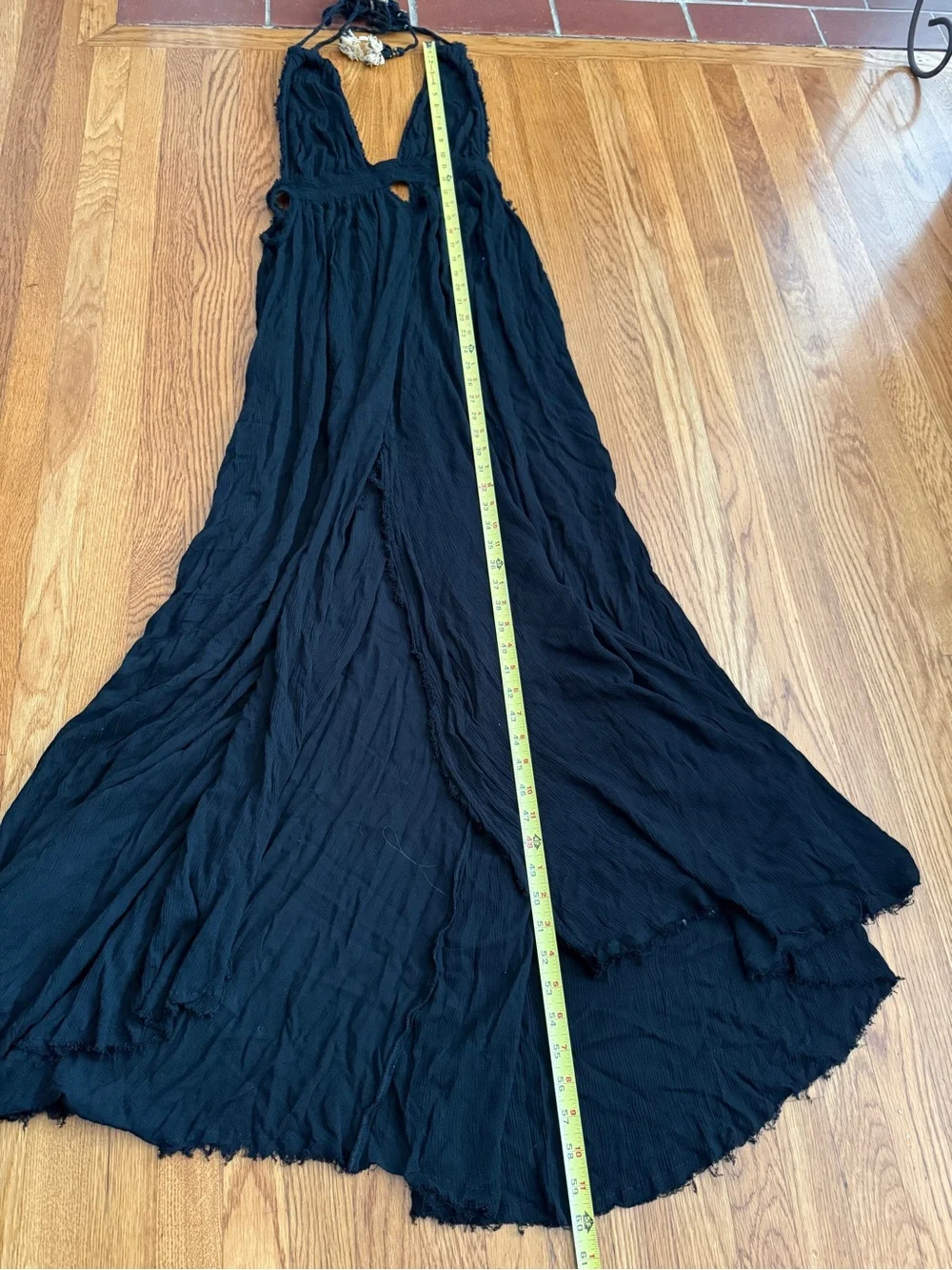 Free People look into the sun black gauze maxi dress Large